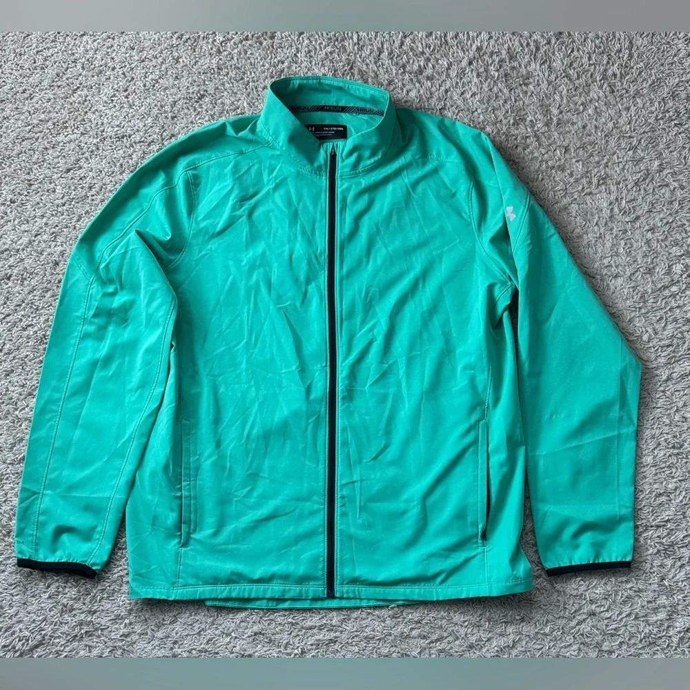 EUC Men’s Under Armour Green Storm Out and Back Stretch Woven Jacket Size XXL - Picture 2 of 14